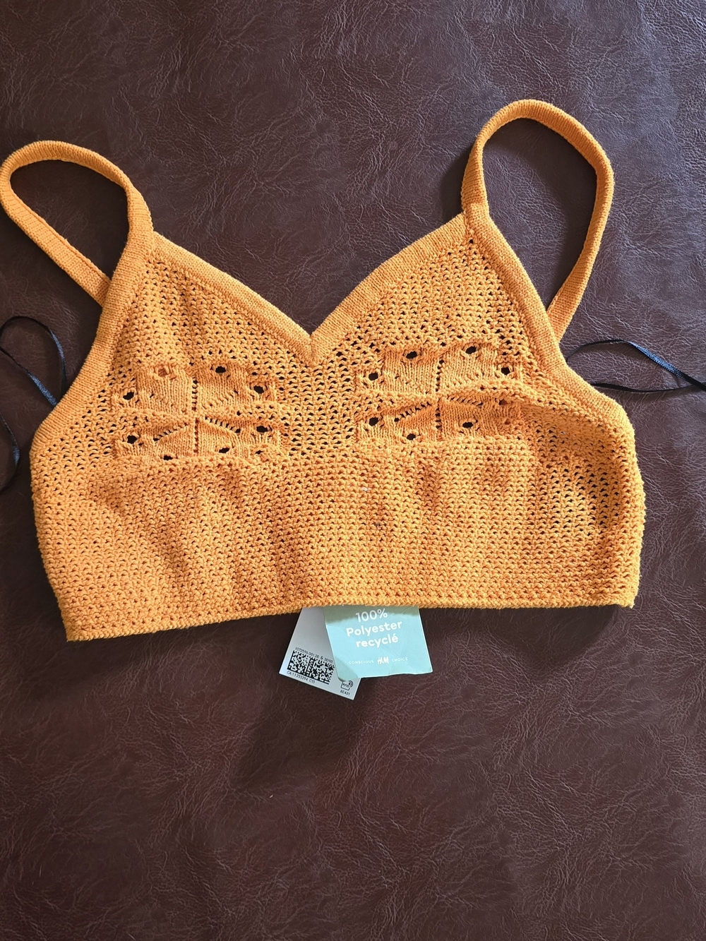 Crochet Tank Bralette in Vibrant Orange